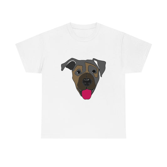 Printify Brown and Grey Dog Unisex Cotton Tee