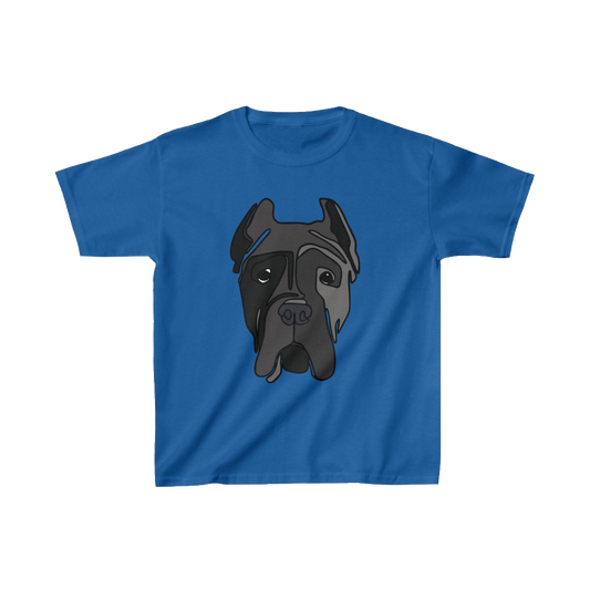 Printify Black Cane Corso Kids Unisex Cotton Tee