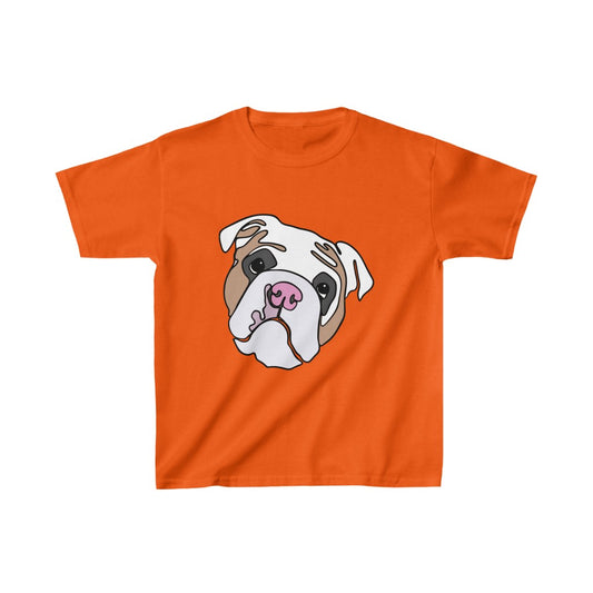 Printify Fawn Bulldog Kids Unisex Cotton Tee