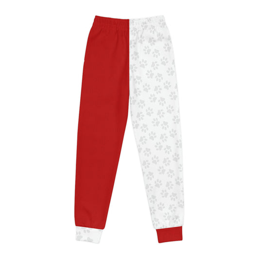 Red and White Paws, Balls, and Bones Kids Pants